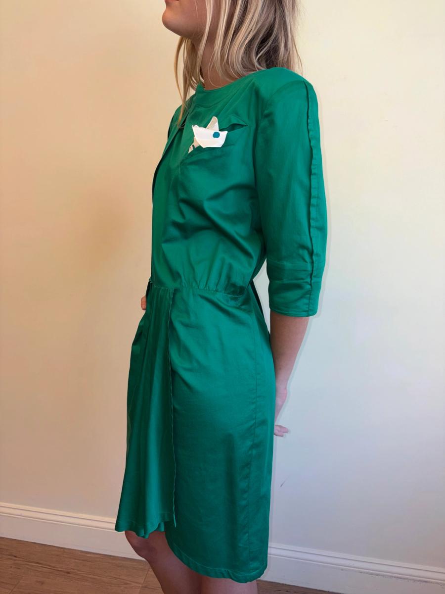 1980s Thierry Mugler Emerald Asymmetrical Dress product image