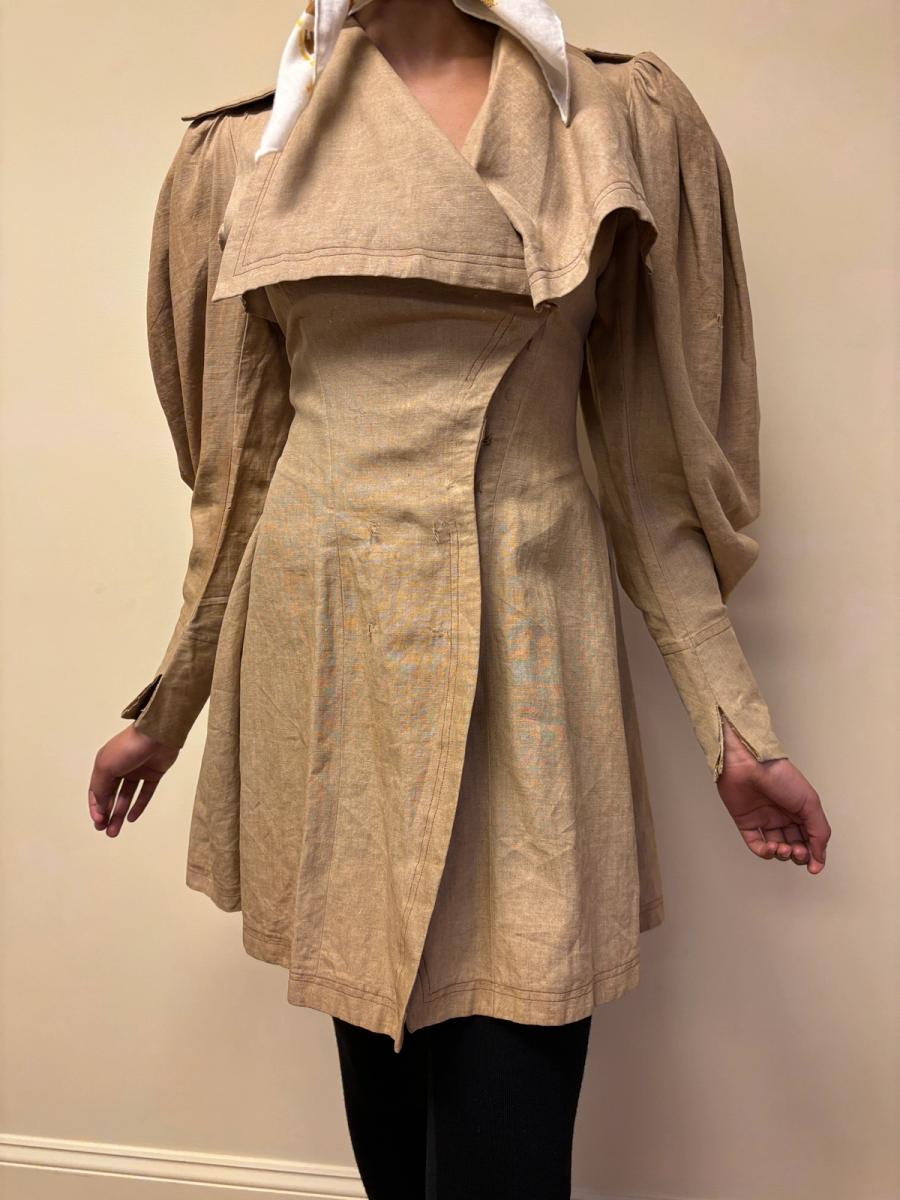 1890s Buff Linen Mutton Sleeved Traveling Jacket product image