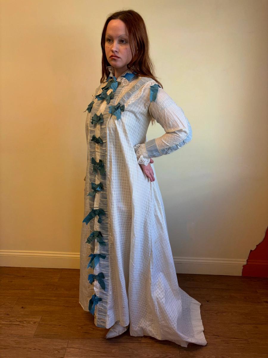 Victorian Dressing Gown with Blue Ribbons product image