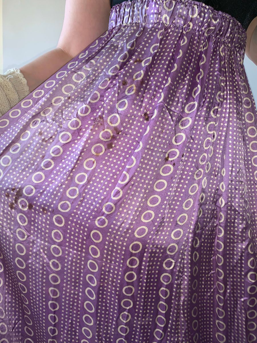 1910 France Purple Circle Print Skirt product image