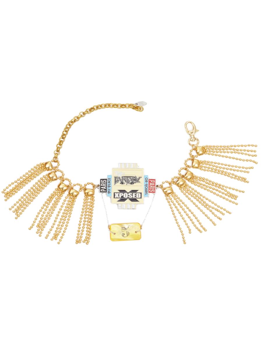 XPOSED Charm Fringe Choker Necklace and Dangling Casino Chip product image
