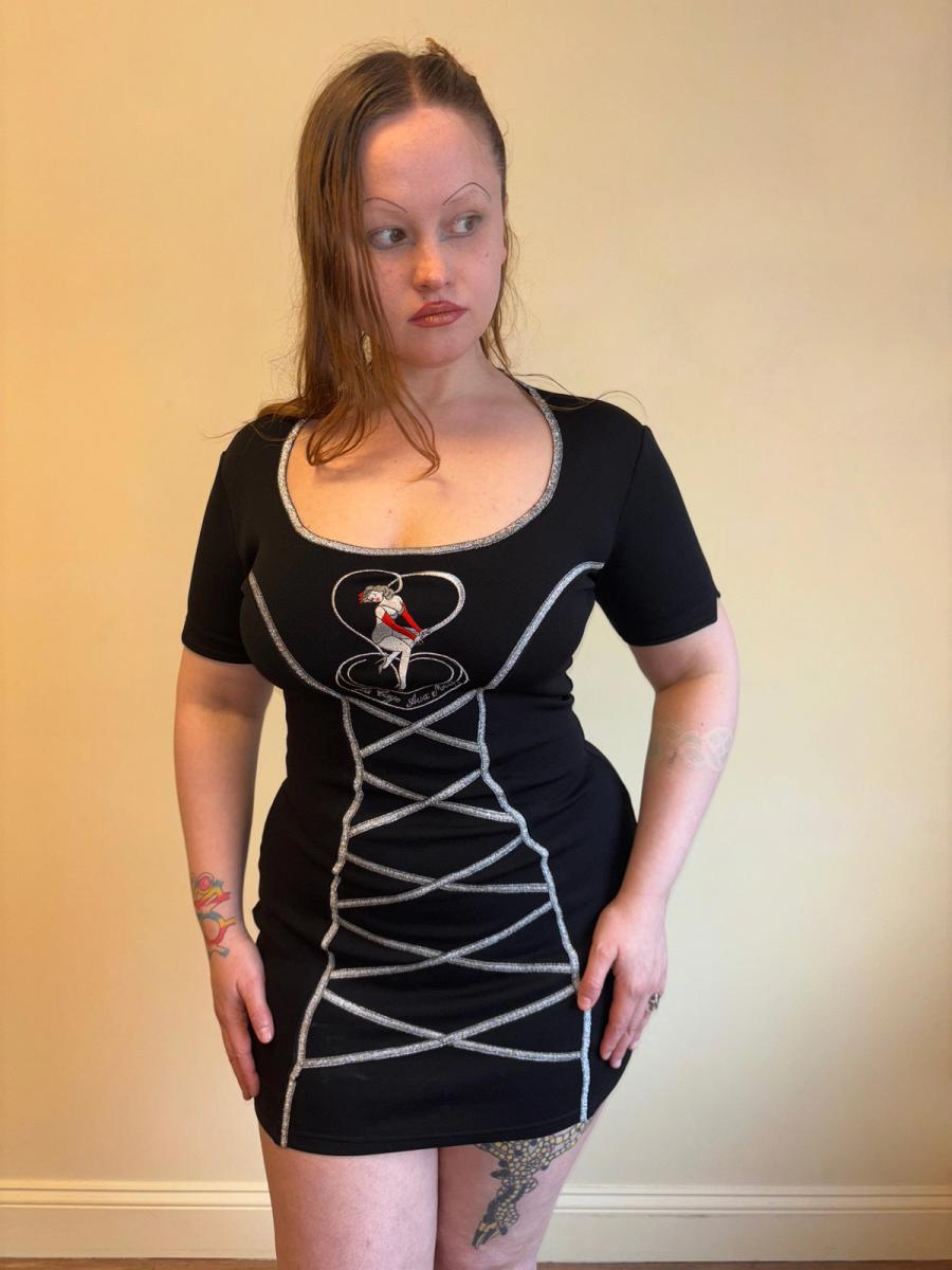 90s La Cage Aux Meufs Lace Up Dress product image