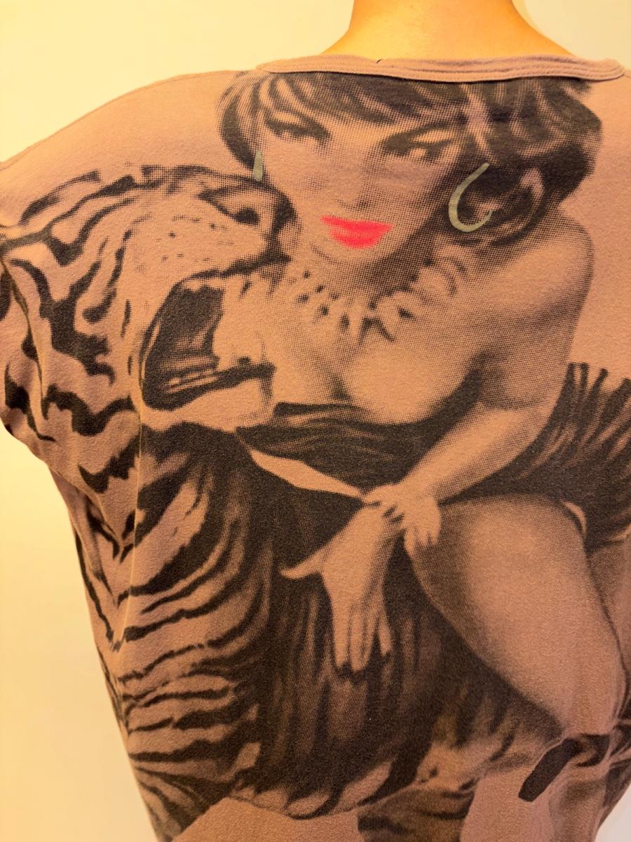 80s Krizia Big Cat and Pin-up Girl Tunic product image