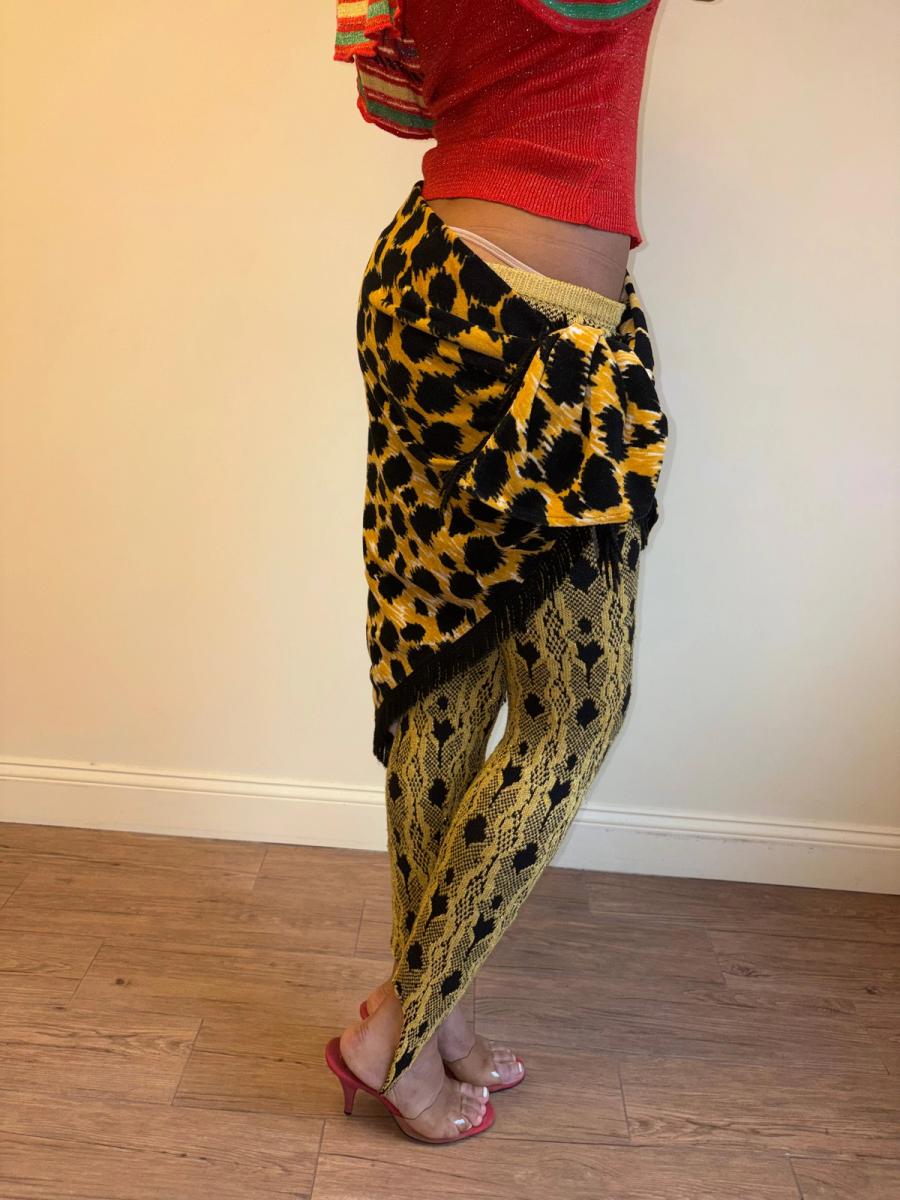 80s Yvan & Marzia Terrycloth Leopard Print Scarf product image