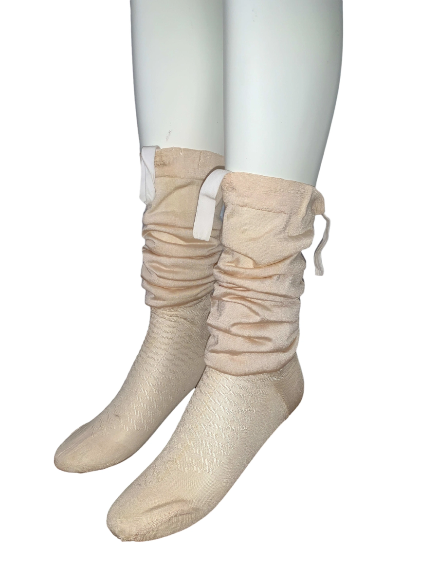 French Antique Silk Stockings with Garter Tabs product image