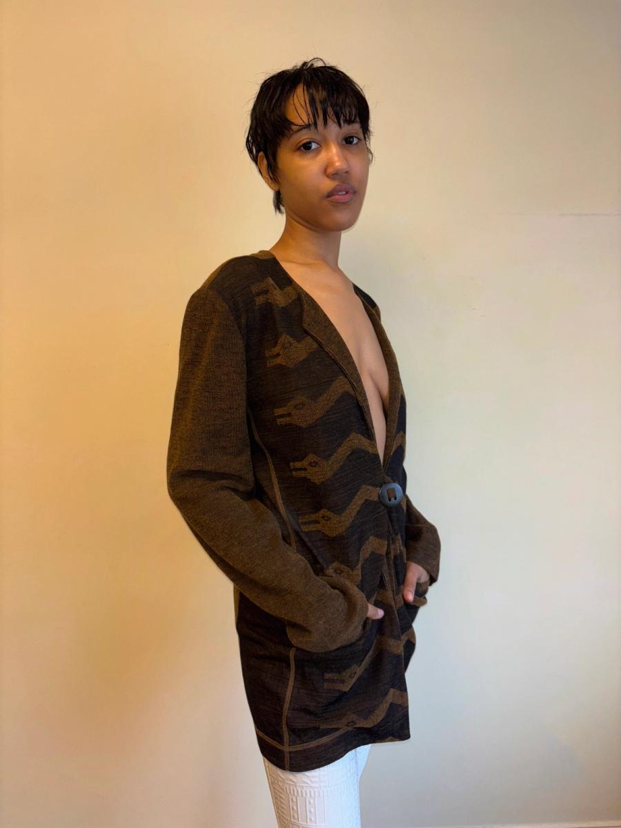 1980s Hiroko Koshino Snake Knit Jacket product image