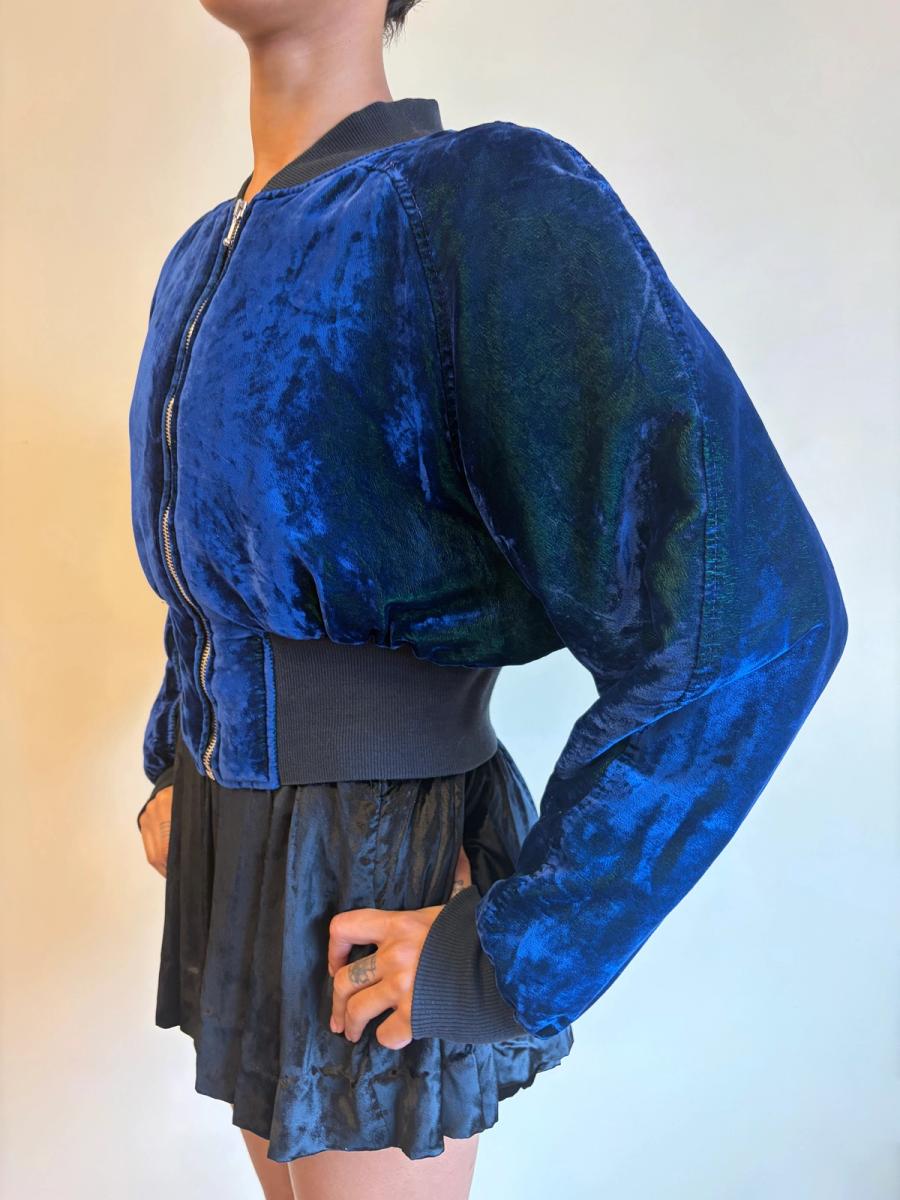 80s-90s Boy London Changeable Blue Velvet Bomber  product image