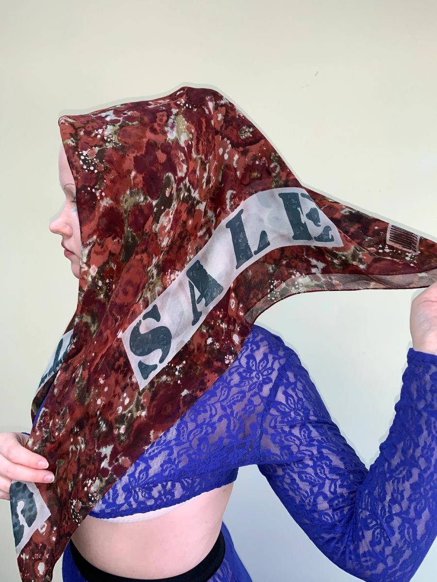 Vintage Junior Gaultier "Dirty" "Schmutzig" "Sale" Headscarf product image