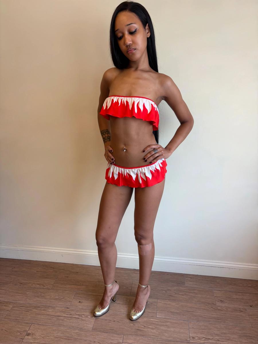 Vintage YSL Flame Bandeau Bikini product image