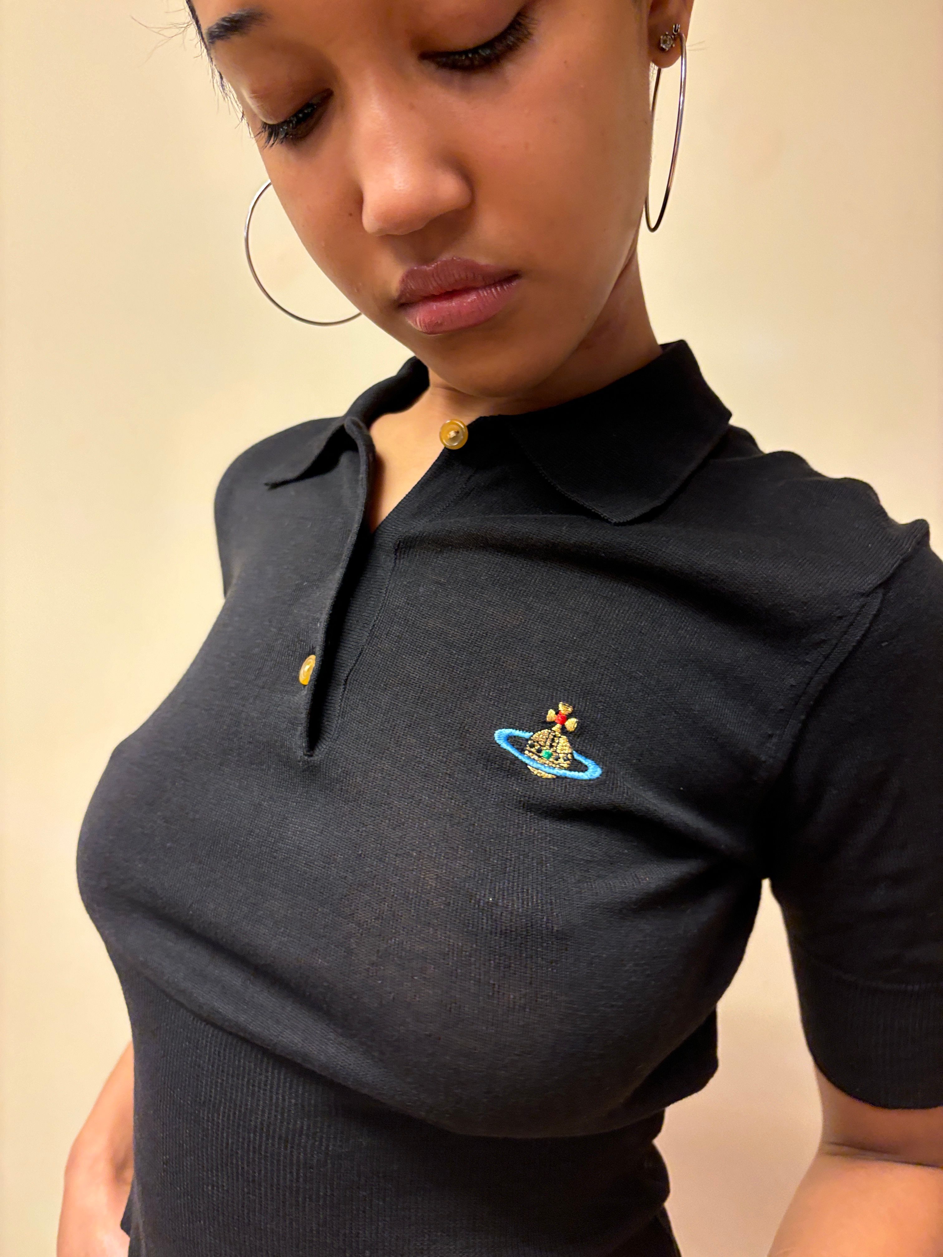 90s Vintage Vivienne Westwood オーブ ポロシャツ 90s Vivienne Westwood Black Polo Shirt