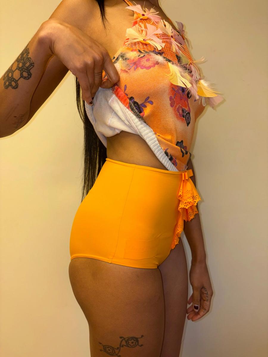 Chantal Thomass Yellow Ruffle Bow Swim Bottoms product image