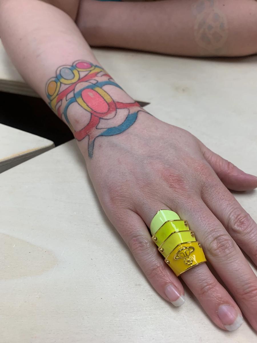 Vivienne Westwood Yellow Gradient Enamel Armor Ring