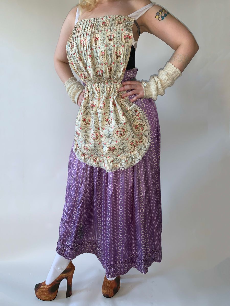1910 France Purple Circle Print Skirt product image