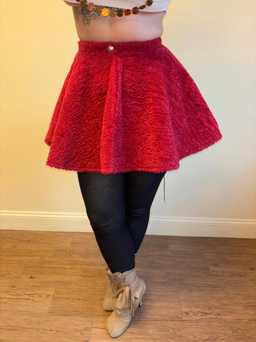 Vintage Chantal Thomass Red Faux Fur Skirt product image