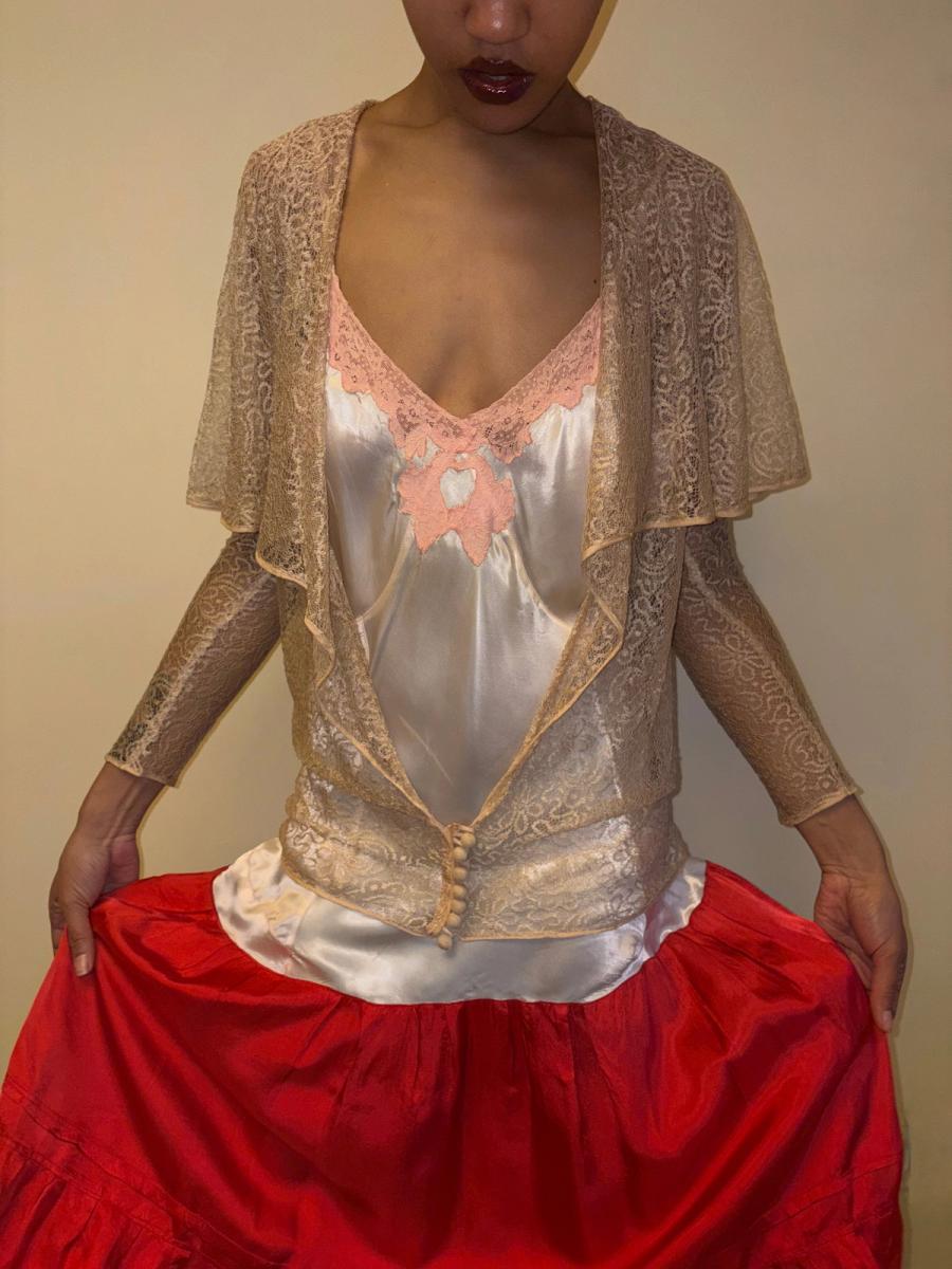 1920s Gold Lace Jacket product image