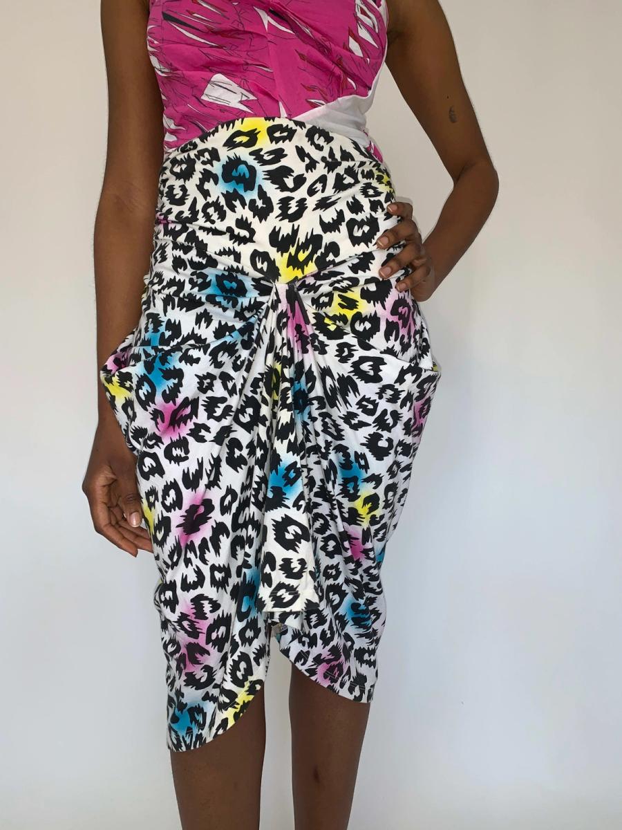 Jeremy Scott Leopard Print Skirt