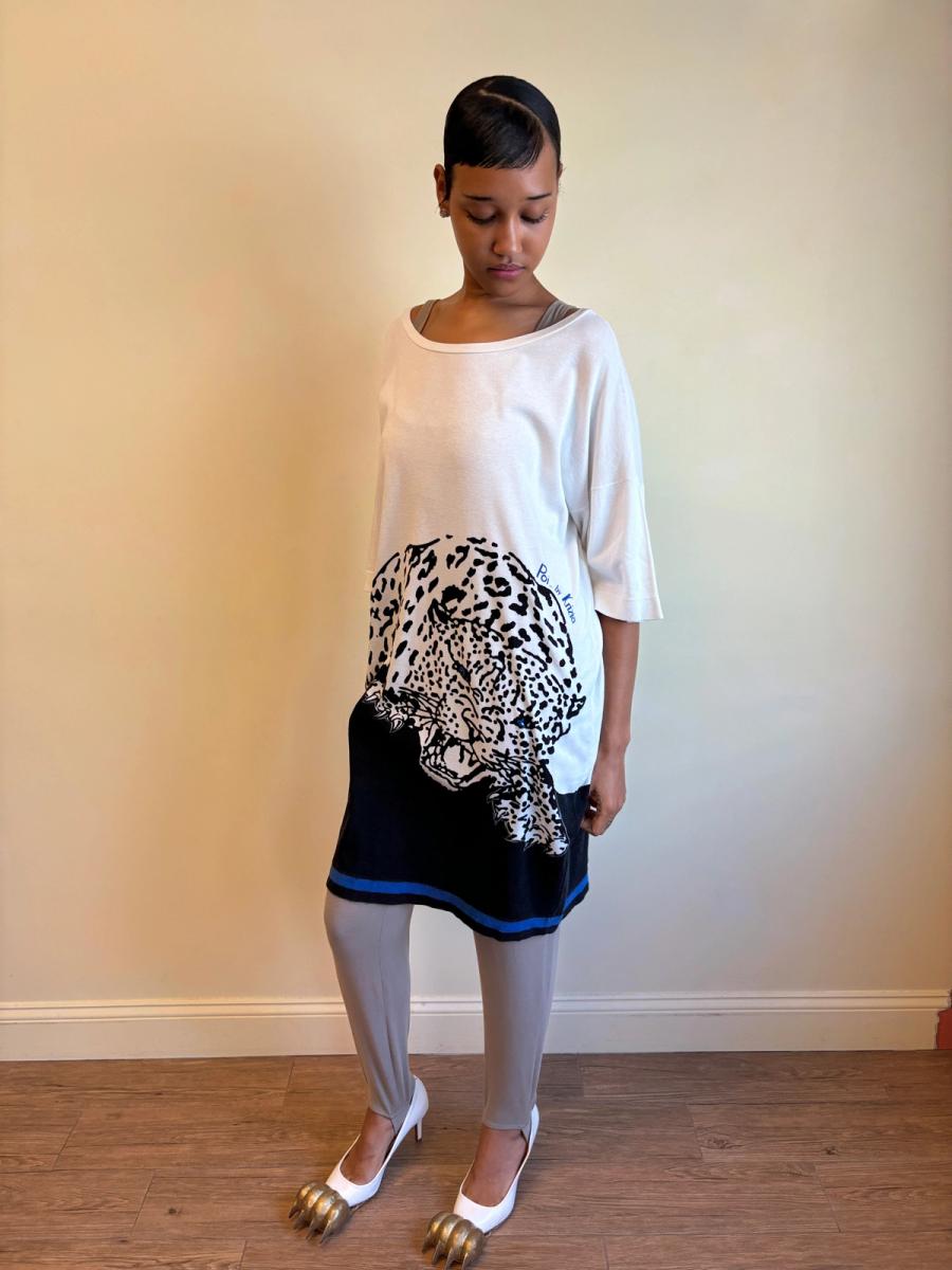 80s Krizia Poi White Leopard Tunic product image