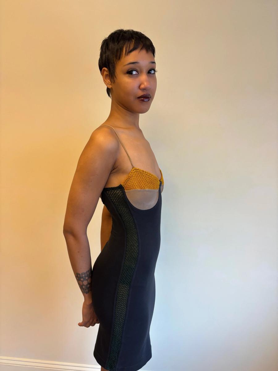 80s Junior Gaultier Crochet Bodycon Dress product image