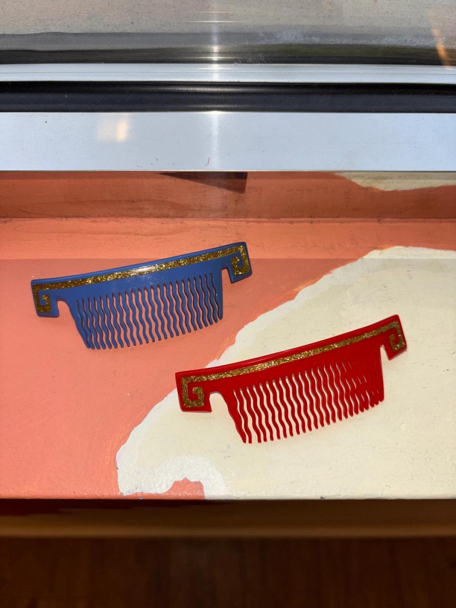 1940s French Greek Key Hair Combs product image