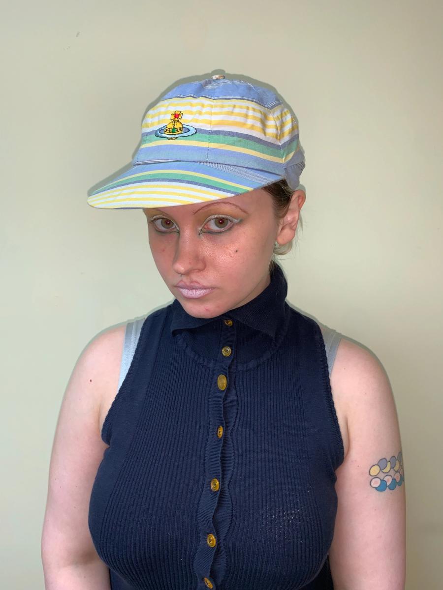 80s Vivienne Westwood 'Go Pagan' Striped Cap product image