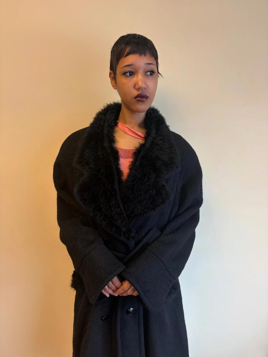 Vintage Chantal Thomass Mohair and Marabou Trench Coat product image