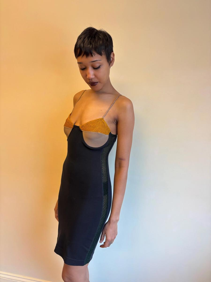 80s Junior Gaultier Crochet Bodycon Dress product image