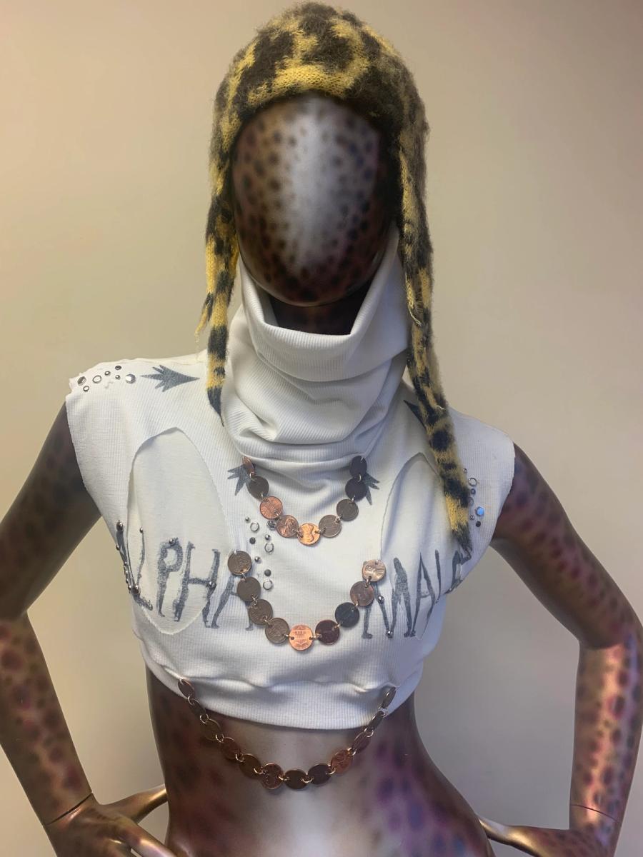 Alpha Male Cowl Neck Top With Pennies and Studding product image