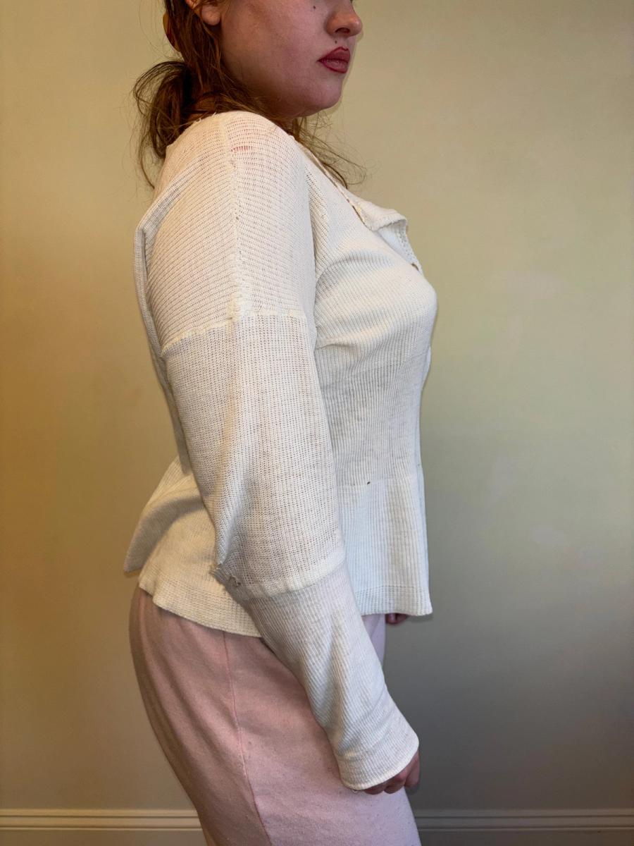Rare French Antique Cotton Cardigan product image
