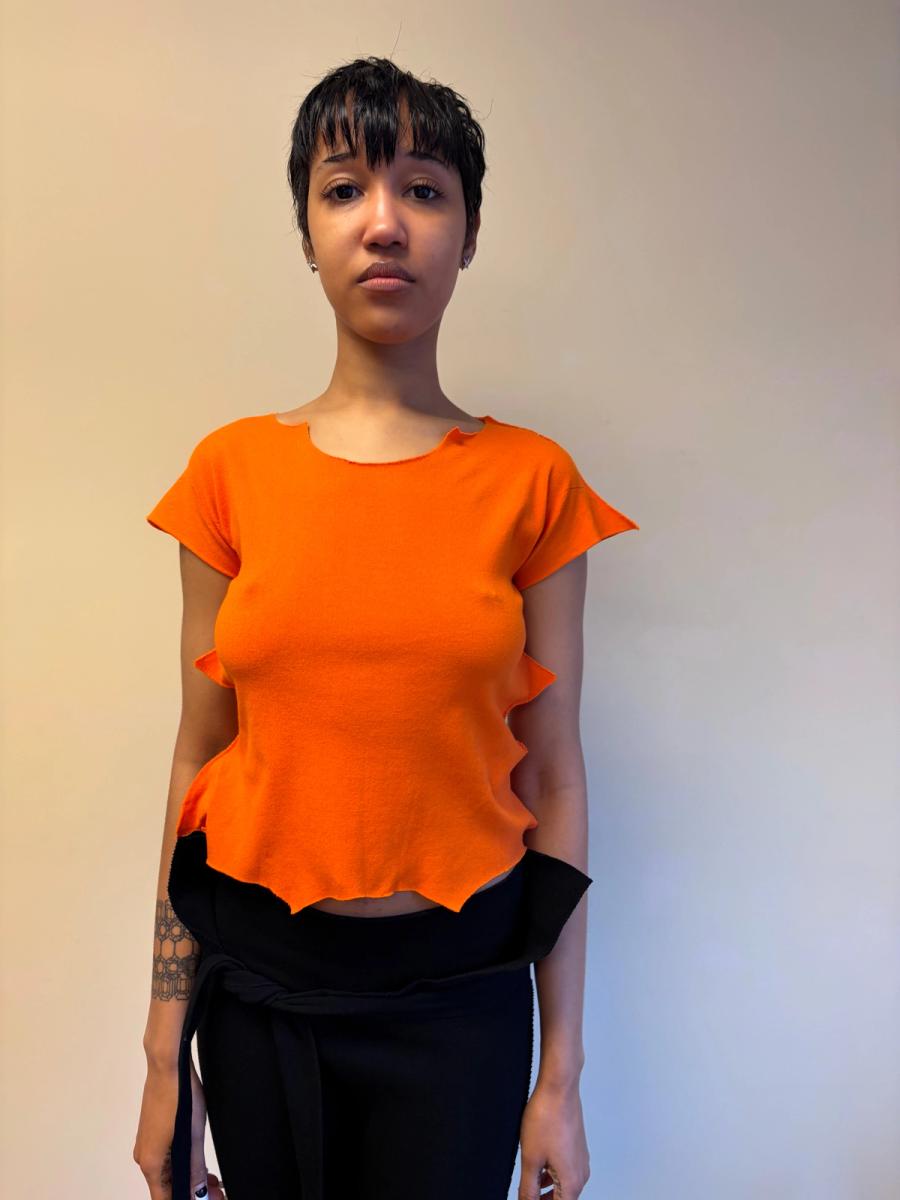 Issey Miyake APOC Jagged Hem Orange Top product image