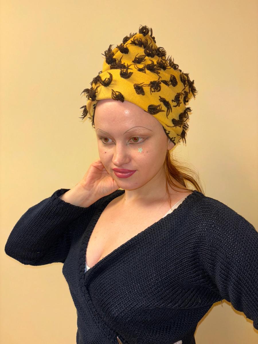 Vivienne Westwood 'Vive La Cocotte' Gold Label Knitwear Cheetah Tufted Hat product image