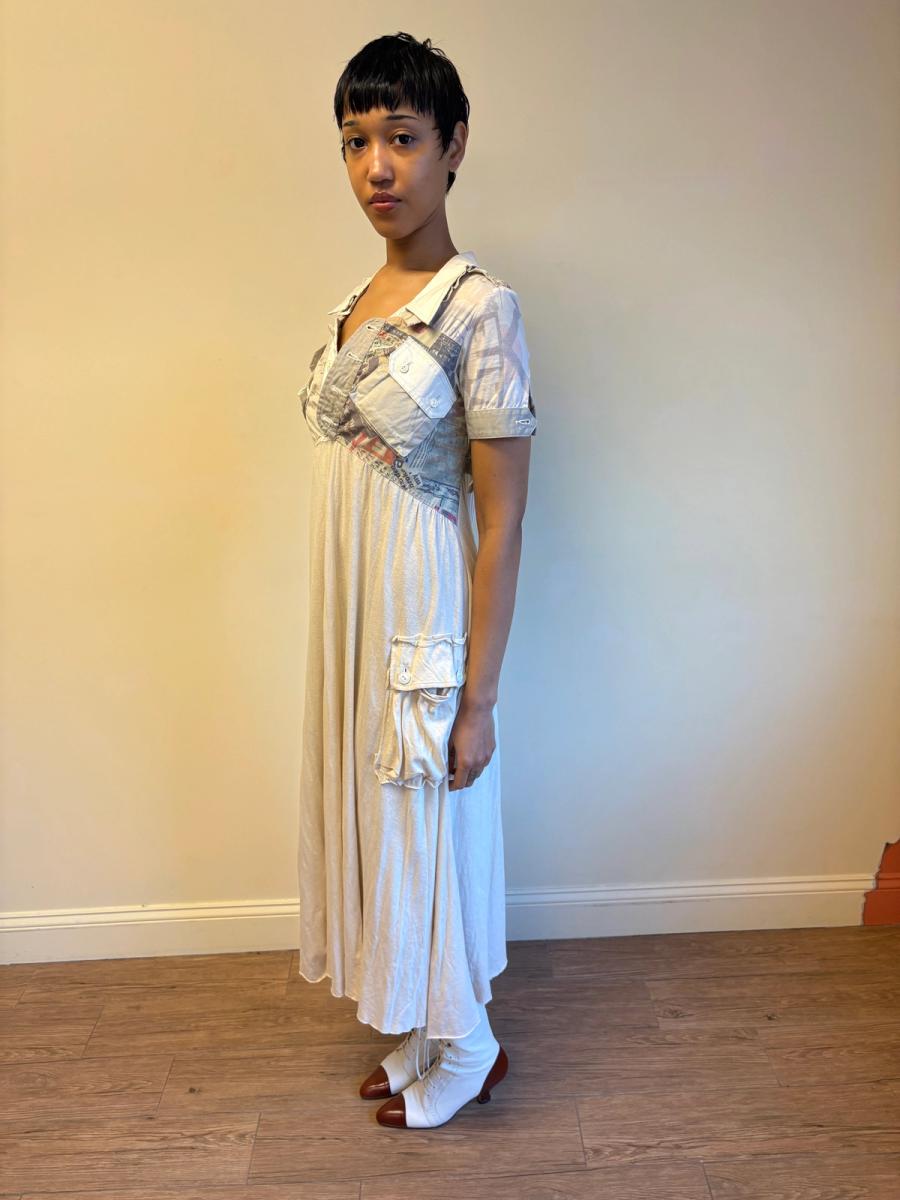 Nozomi Ishiguro Newsprint Dress with Hip Pockets product image