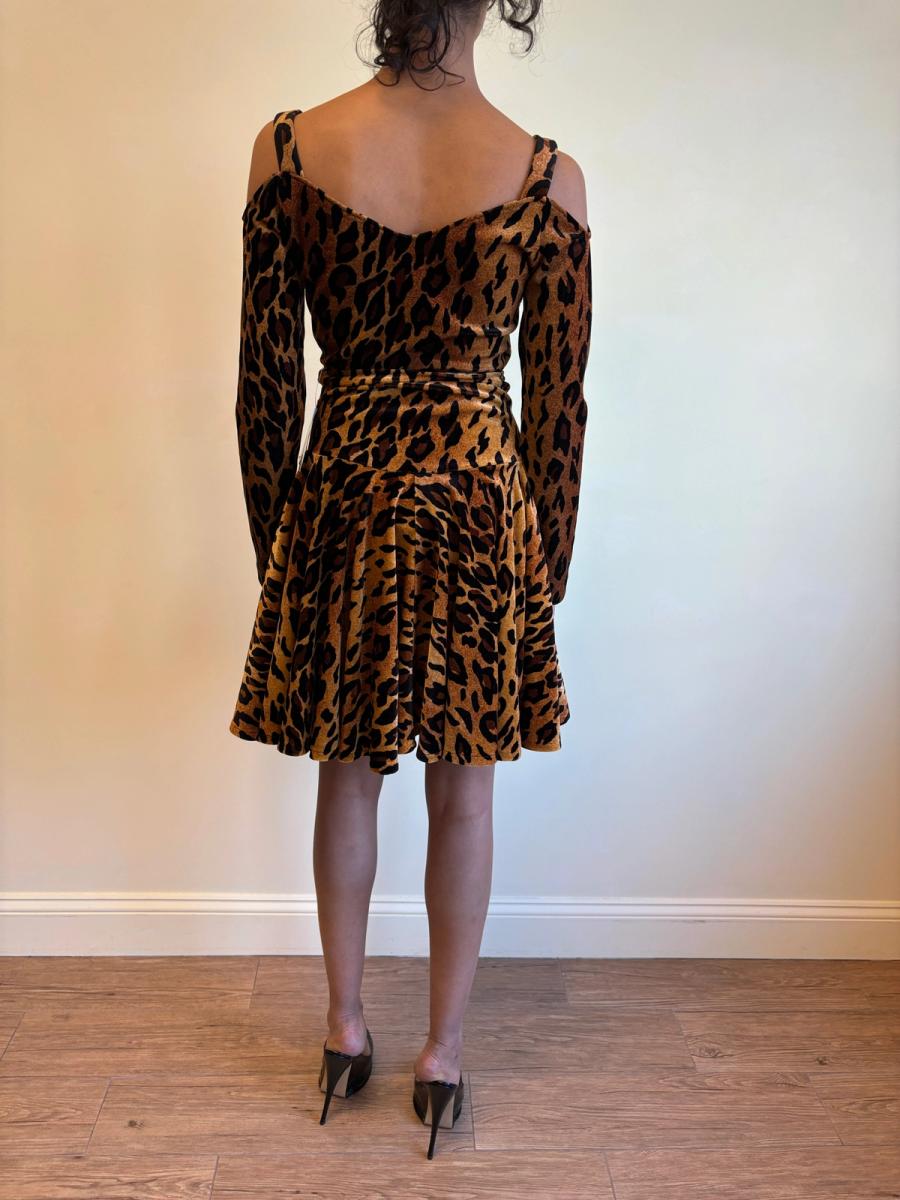 80s Norma Kamali Velvet Cheetah Print Set product image