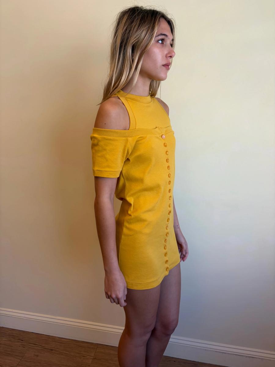 80s Norma Kamali Double Layered Sweat Mini Dress product image