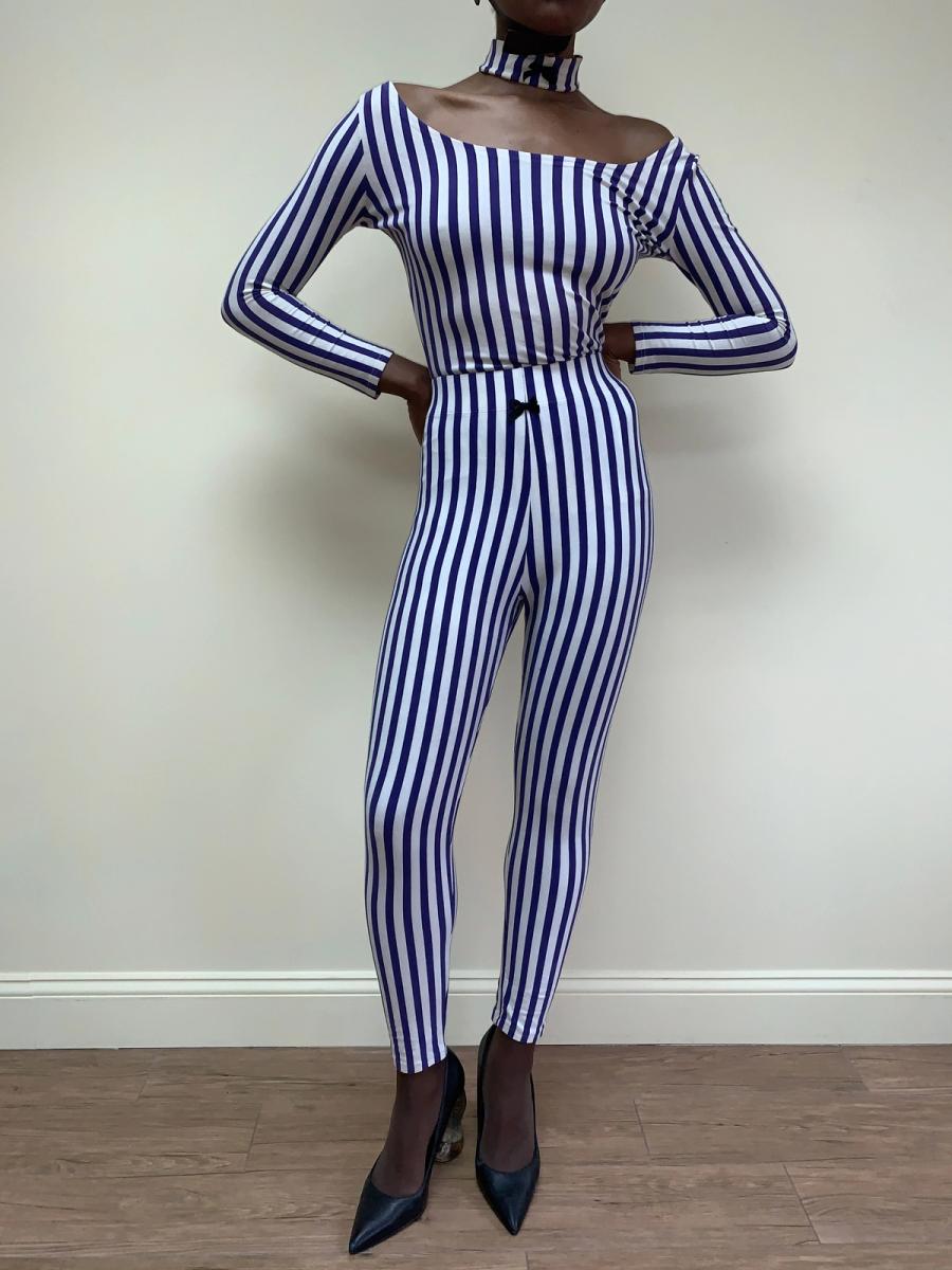 1992 Junior Gaultier Striped Set with Attached Choker product image