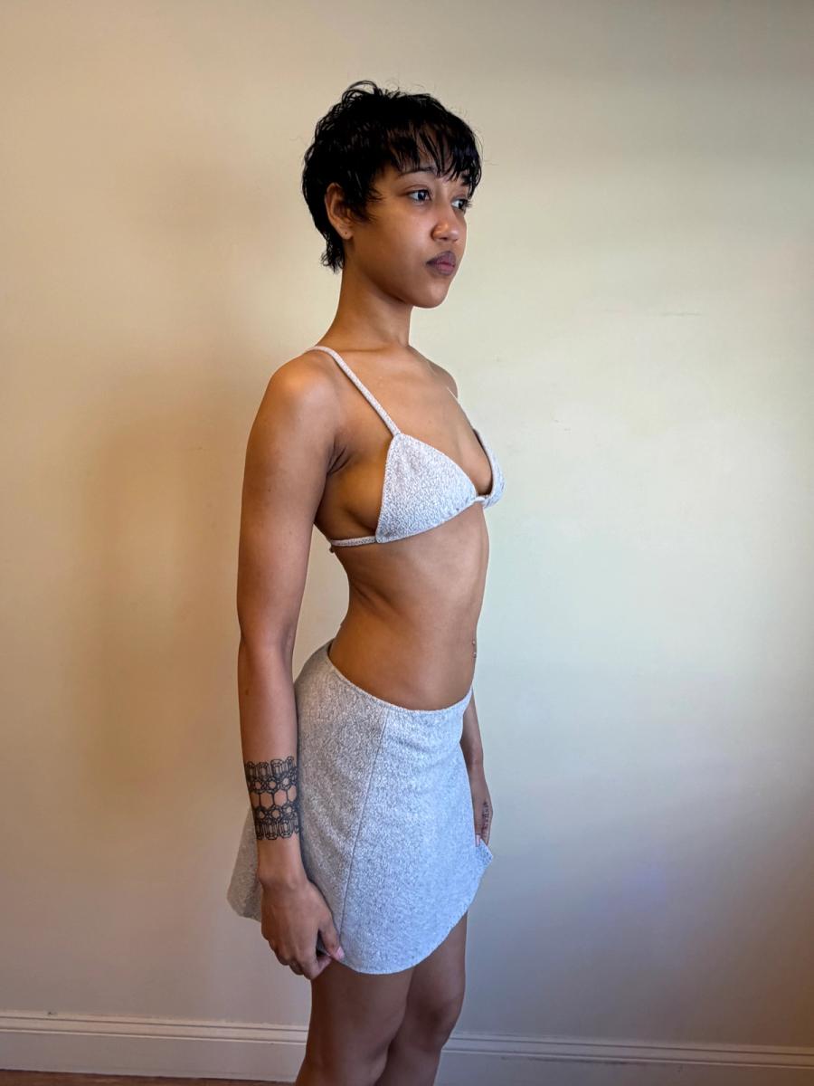 90s Norma Kamali Fleece Bikini Set product image