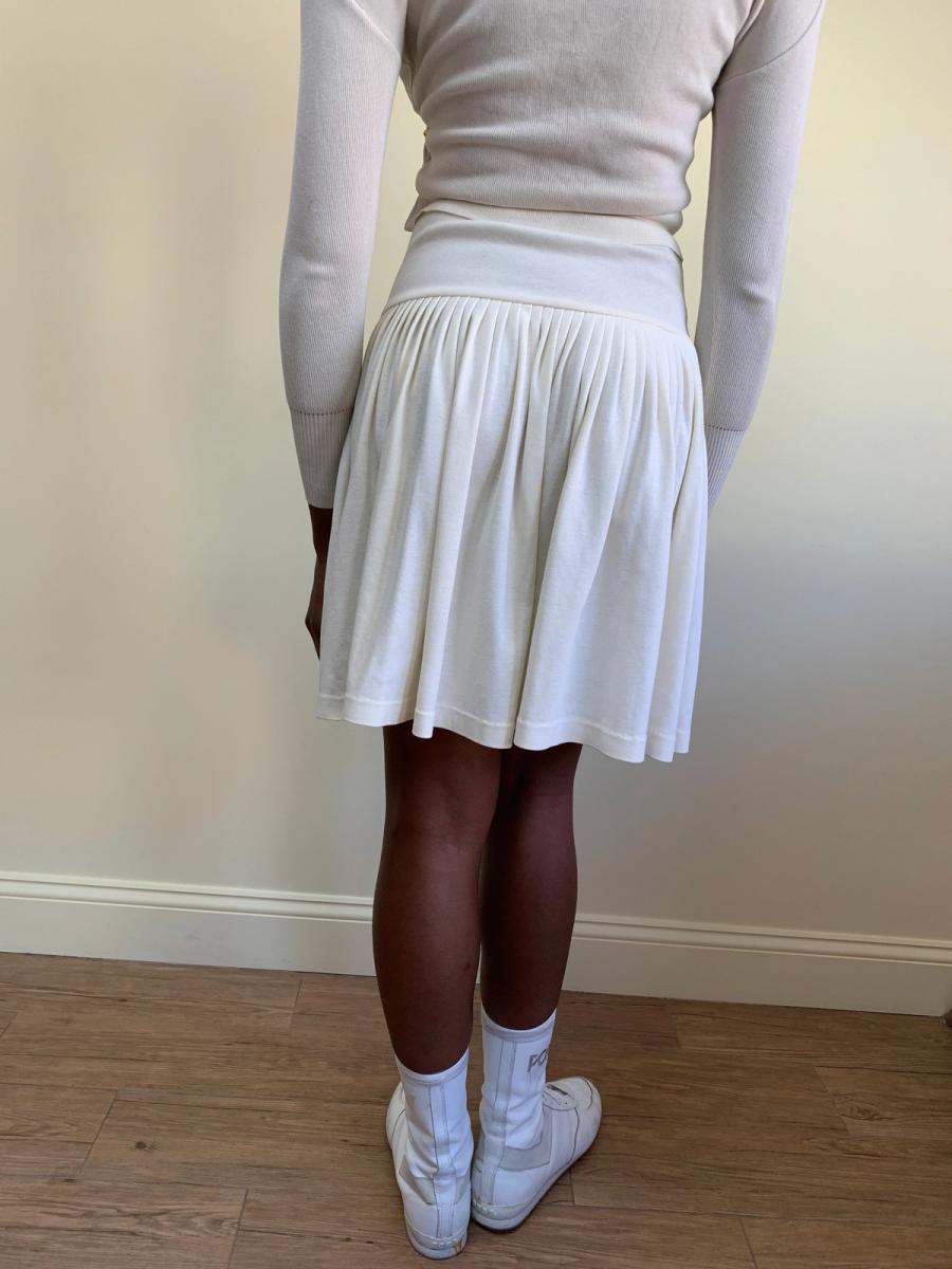 80s Norma Kamali White Highwaist Skirt product image