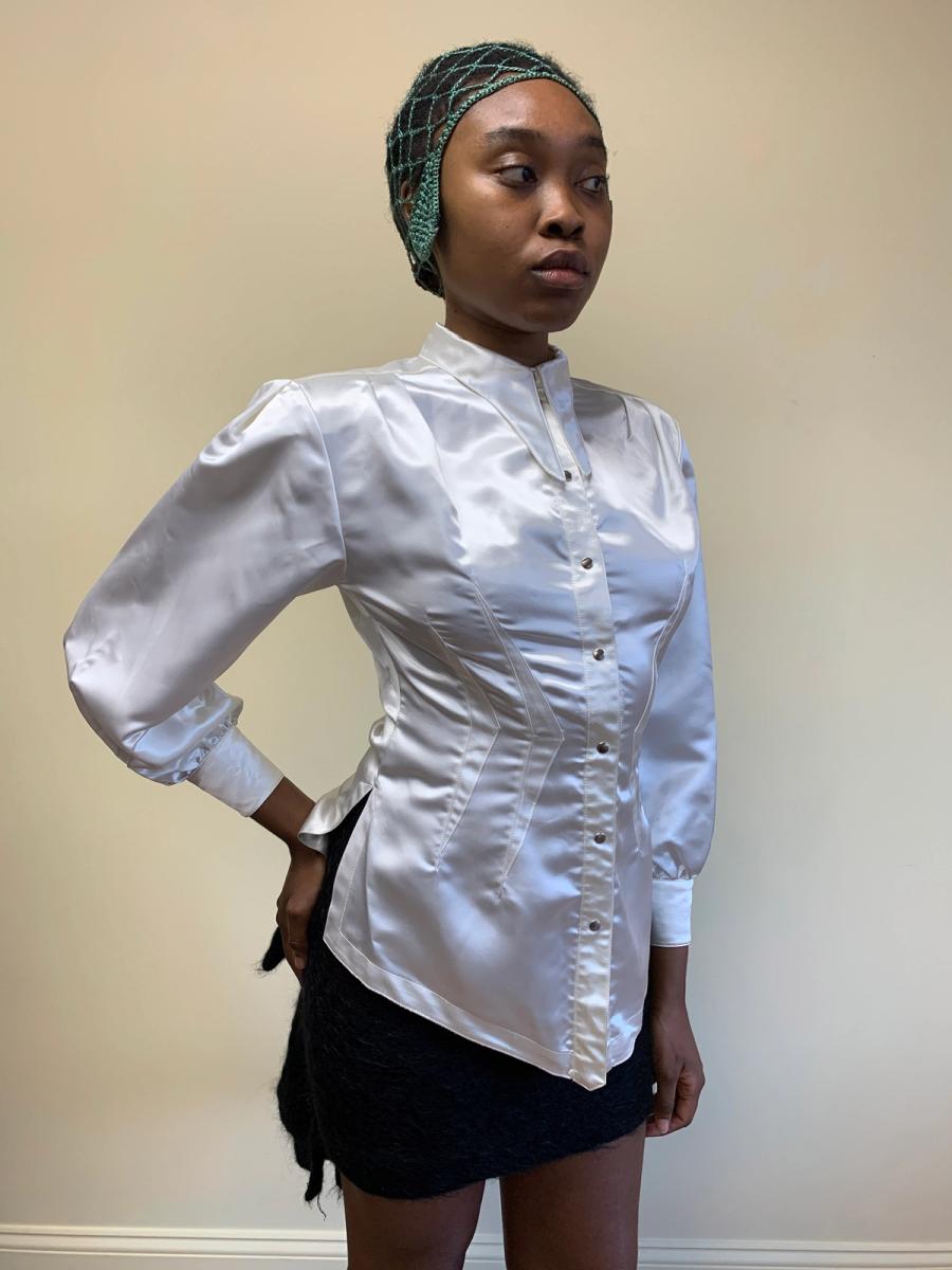 1980s Thierry Mugler Satin Blouse product image