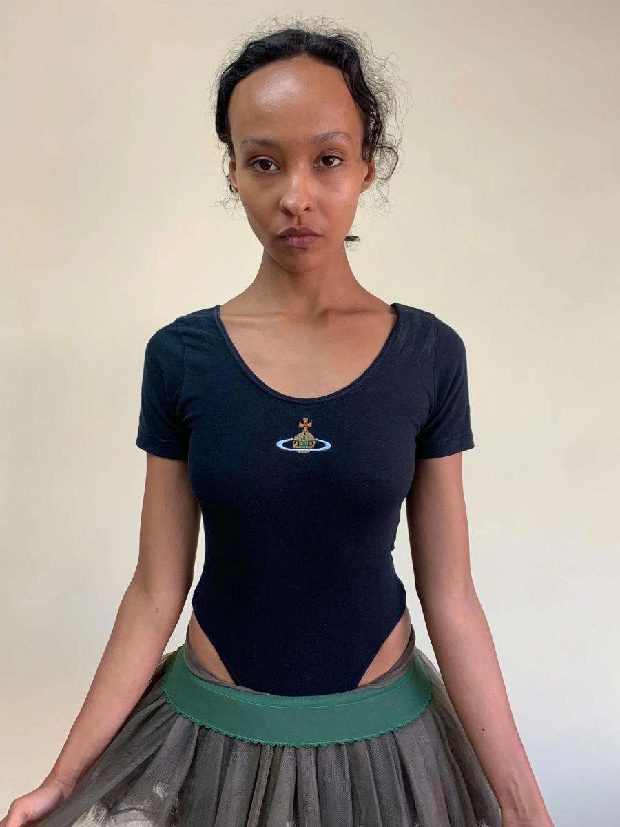 90s Vivienne Westwood Black Orb Leotard product image