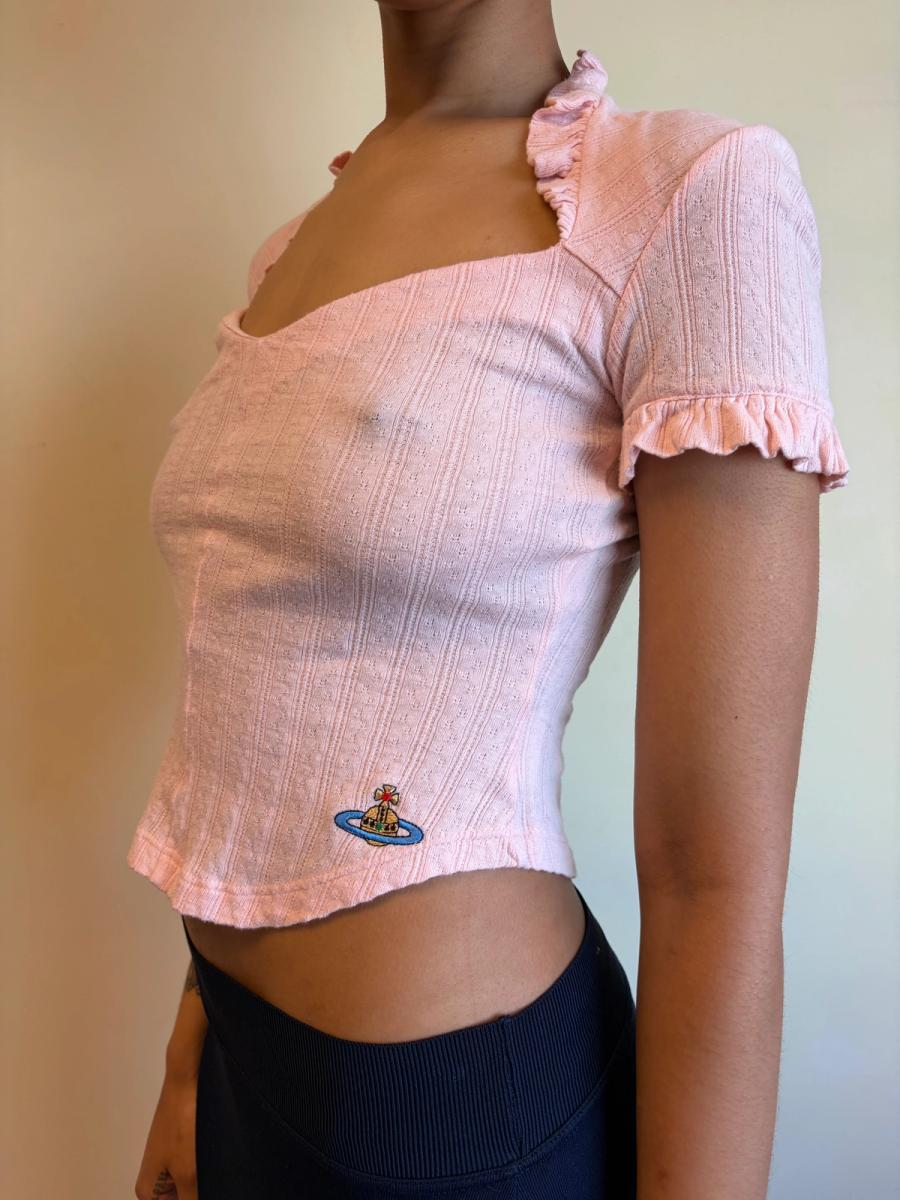 90s Vivienne Westwood Pink Pointelle Top product image
