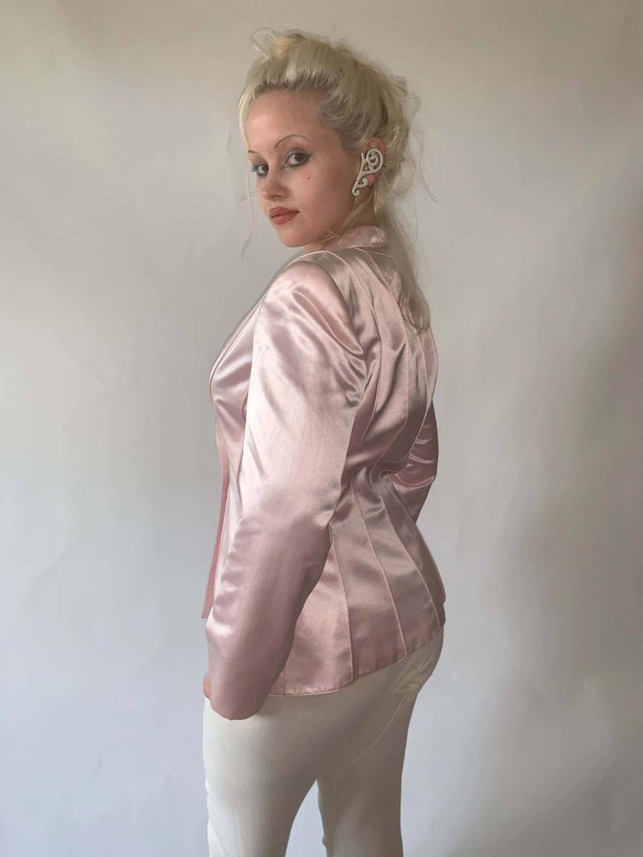 80s Claude Montana Satin Blazer product image