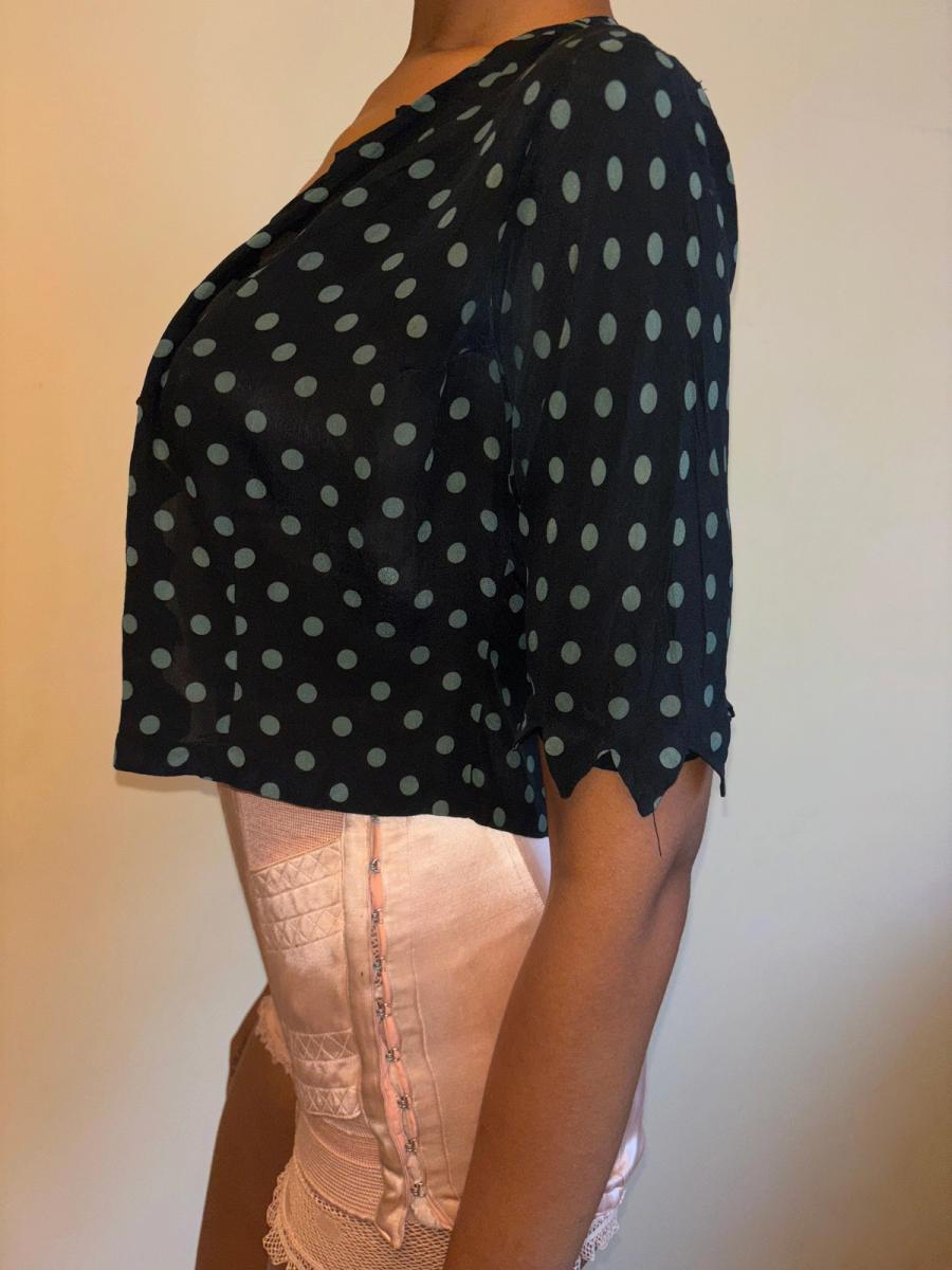 30s Polka Dot Top with Jagged Hem product image