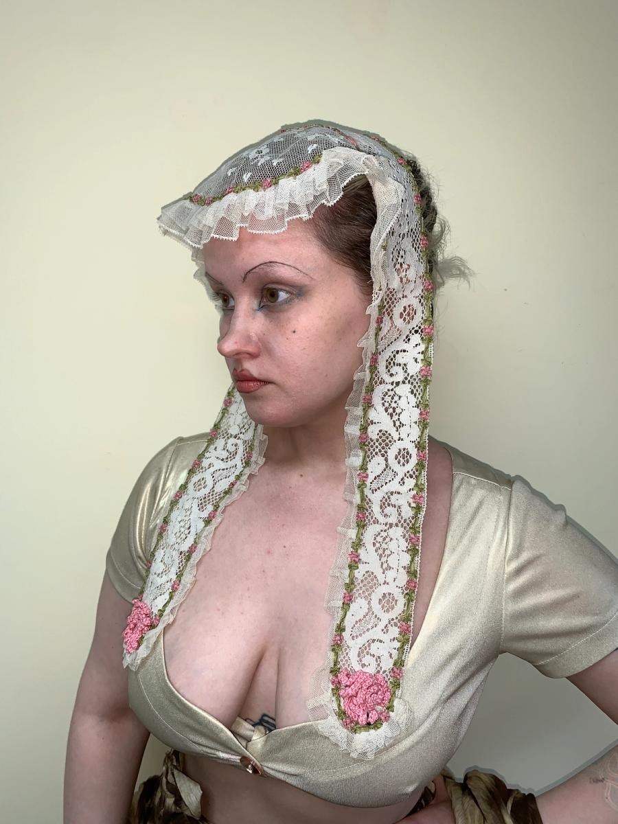 1860s Lace Bang Bonnet with Lappets product image