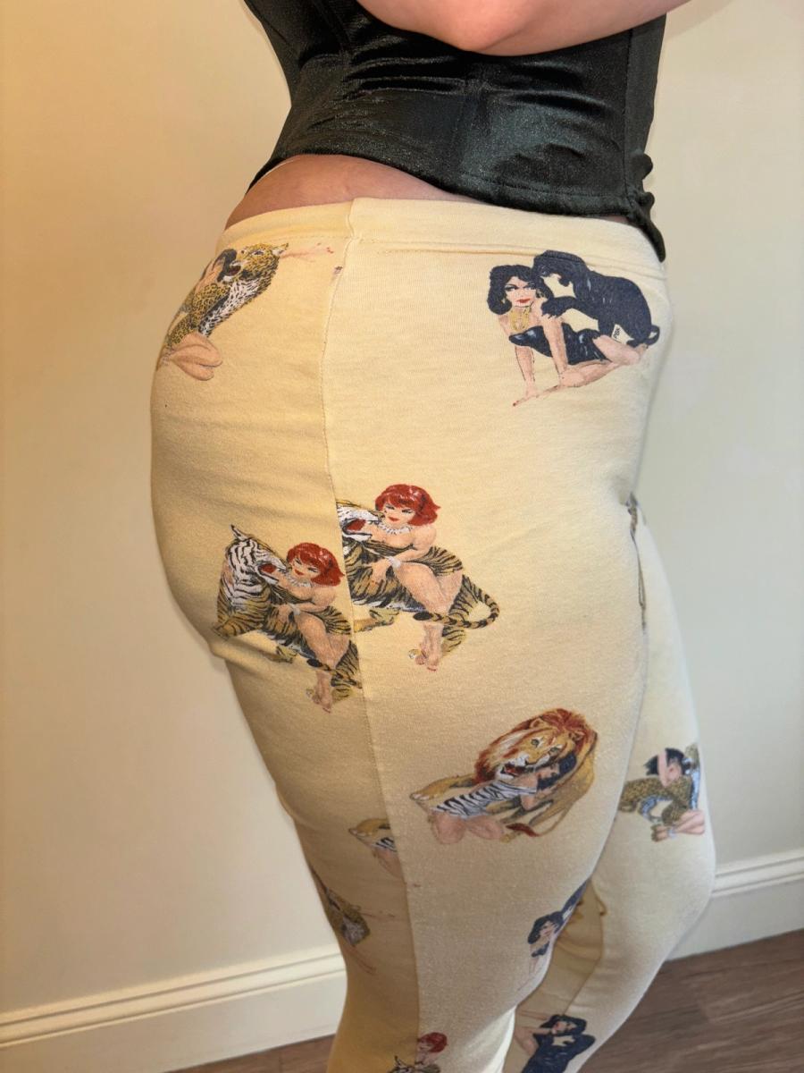 80s Krizia Big Cat and Pinup Girl Leggings product image