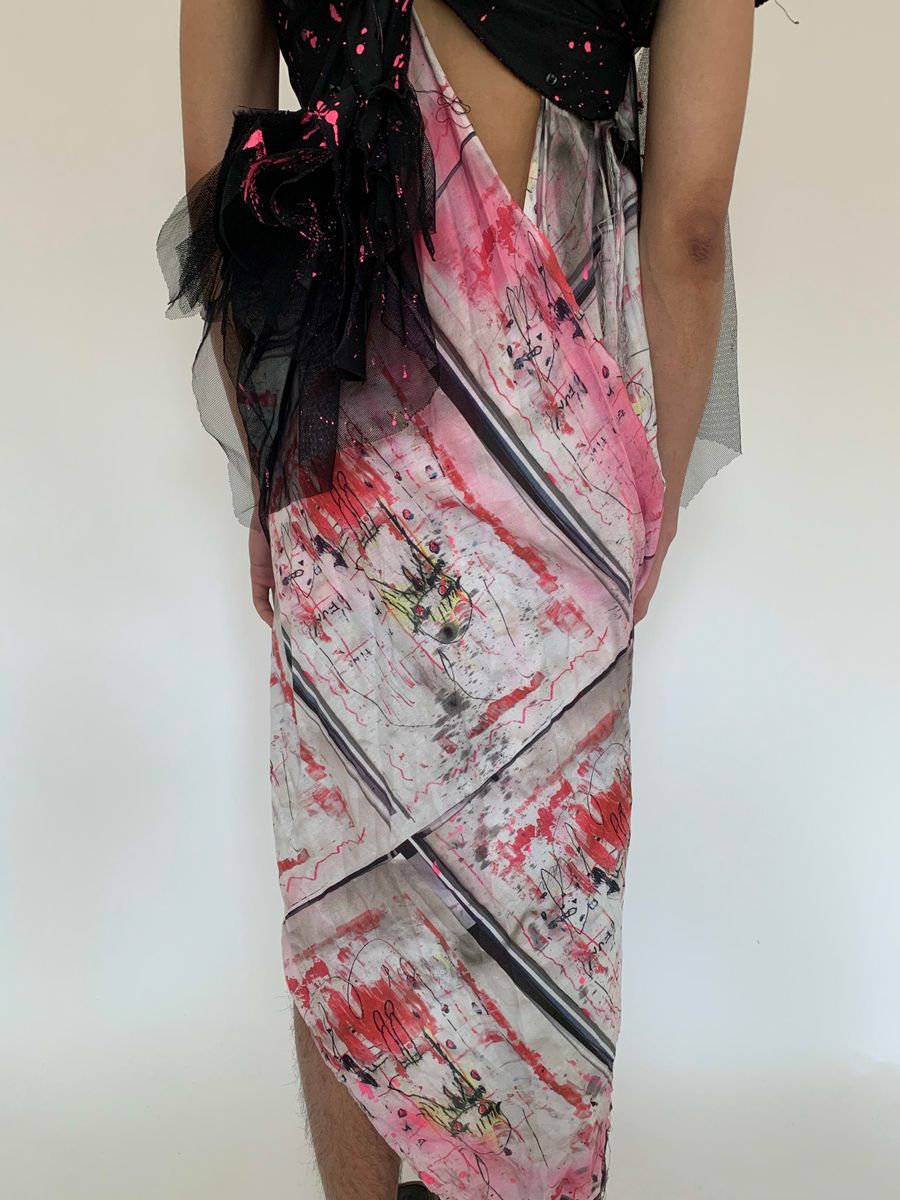 Hisui Asymmetrical Splatter Gown product image