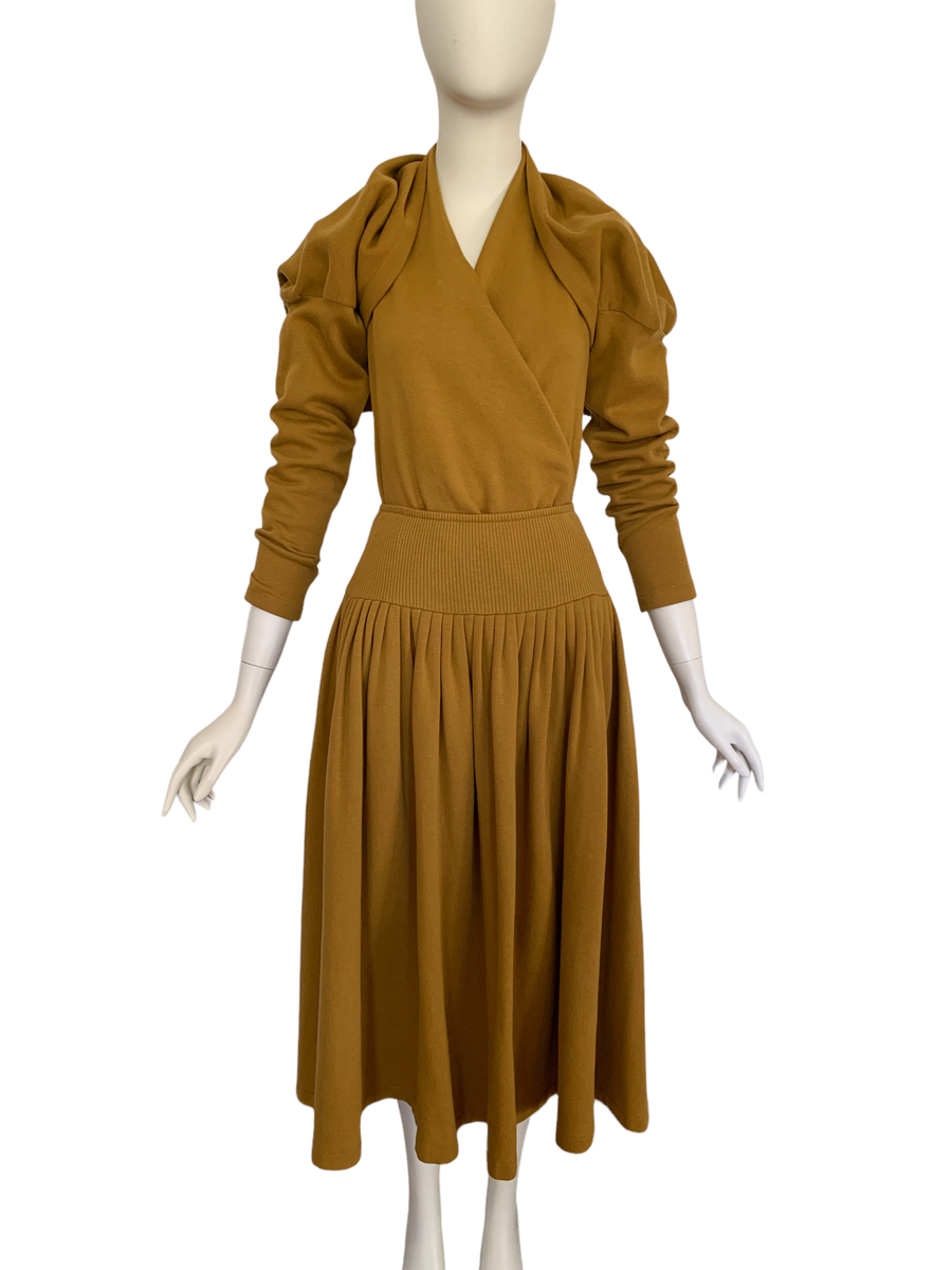 80s Norma Kamali Ochre 3 Piece Dress product image