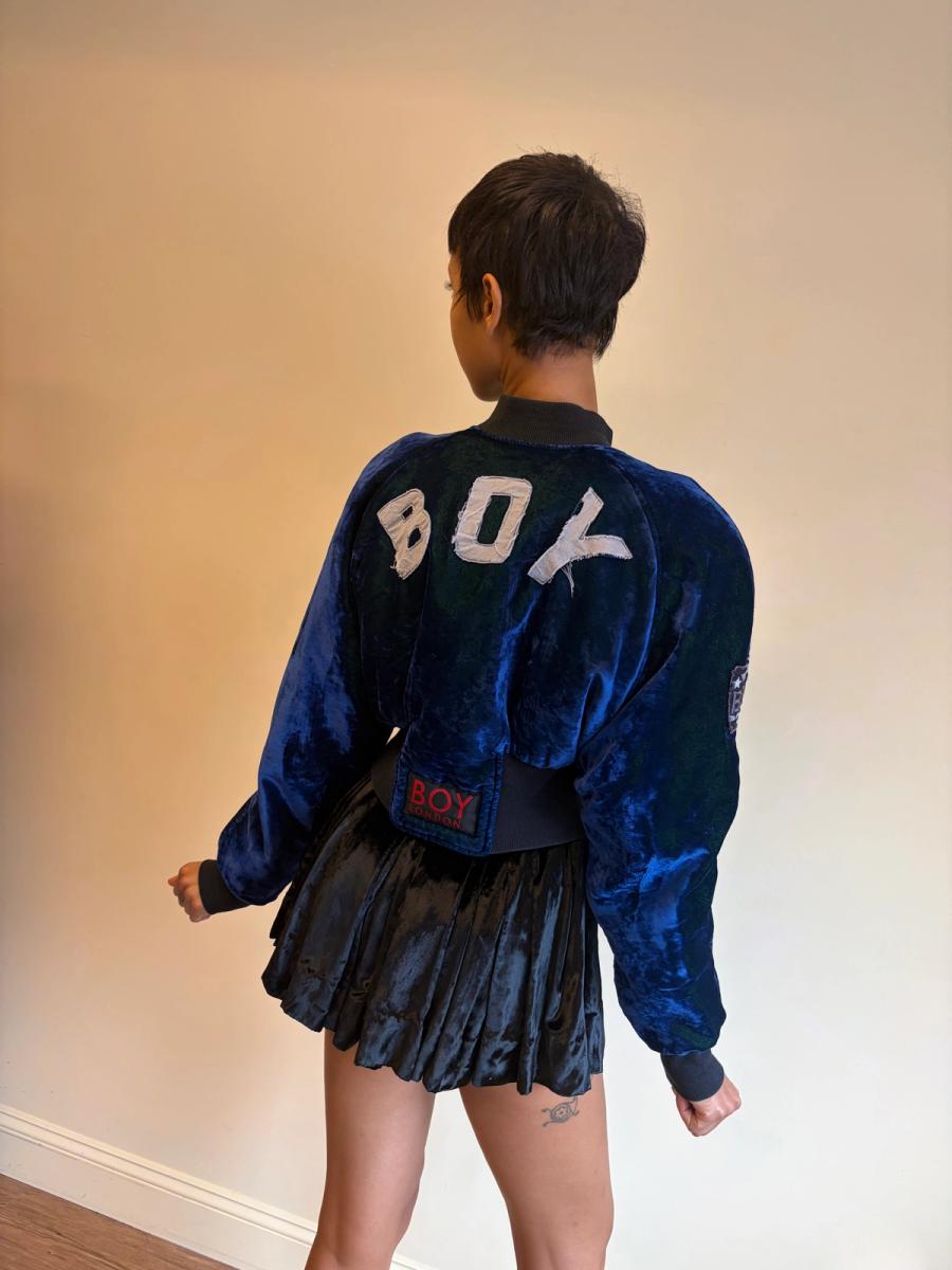 80s-90s Boy London Changeable Blue Velvet Bomber product image