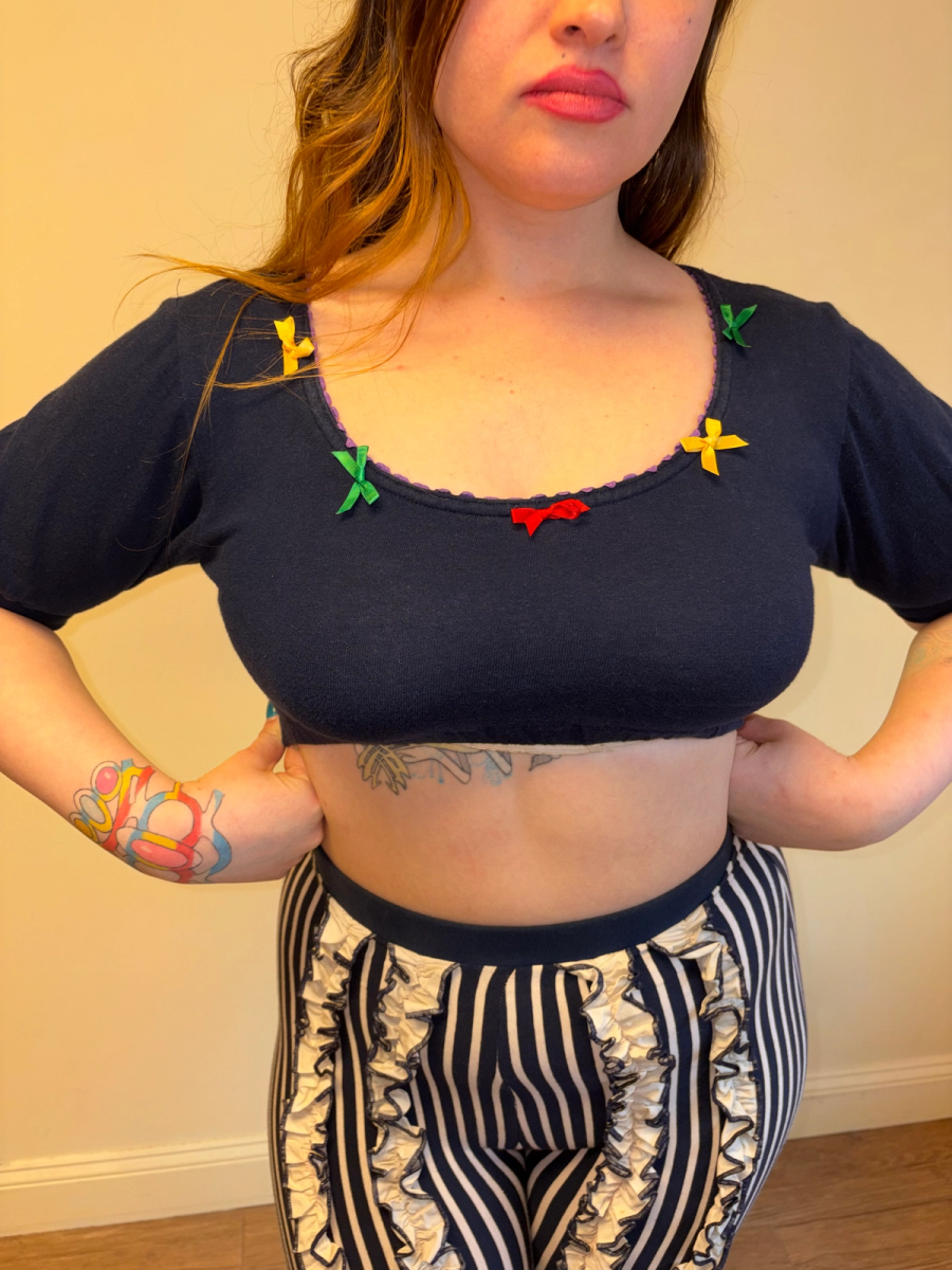 80s Lolita Lempicka Bow Crop Top product image