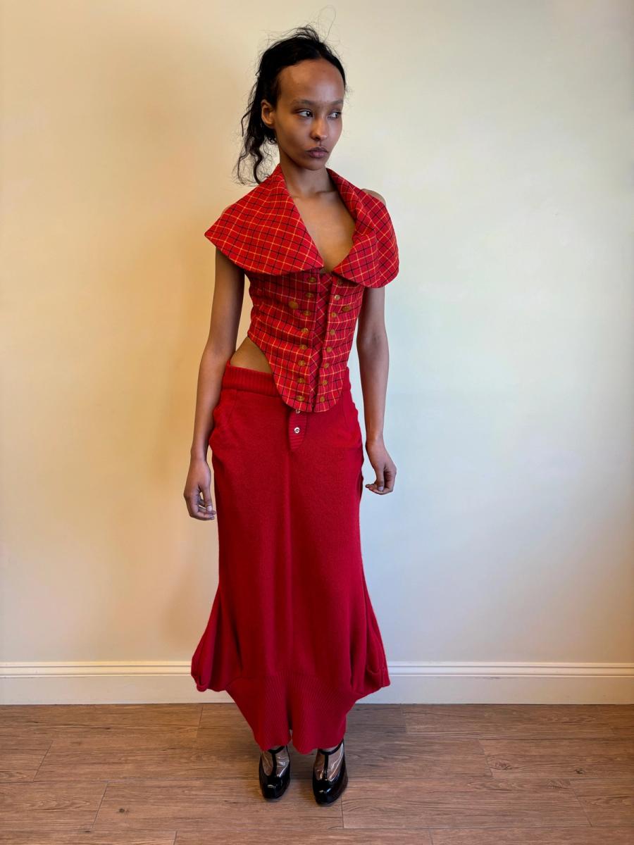 20471120 Red Knit Mermaid Skirt product image