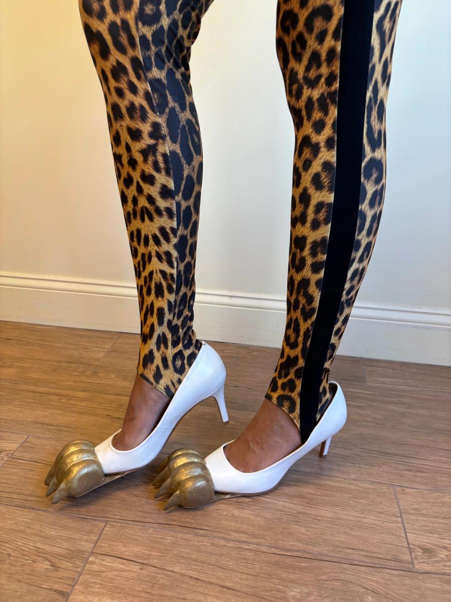 80s Yvan & Marzia Cheetah Print Stirrup Leggings product image