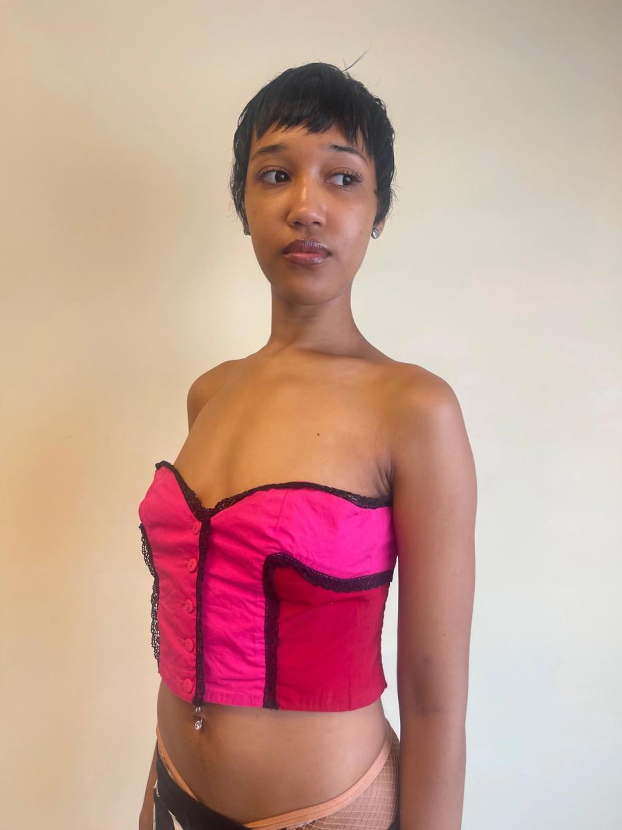 80s Chantal Thomass Hot Pink Bustier product image